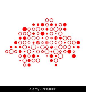 Switzerland Map Silhouette Pixelated generative pattern illustration Stock Vector