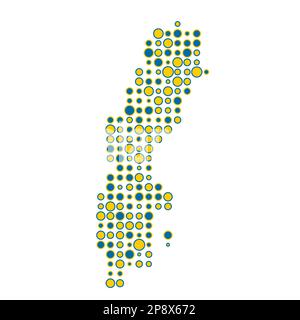 Sweden Map Silhouette Pixelated generative pattern illustration Stock Vector