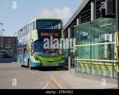 A bus in Liverpool Stock Photo