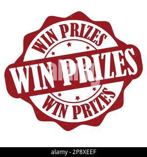 Win prizes grunge rubber stamp on white background, vector illustration Stock Vector