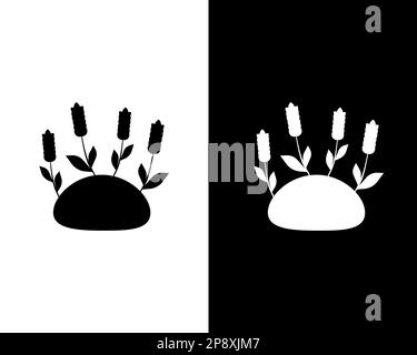 A group of black and white silhouettes for the Holiday Holy Week for your designs. Religious postcard and symbols. Vector illustration Stock Vector