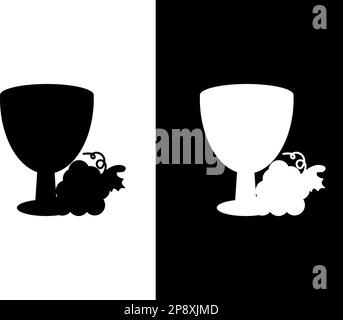 A group of black and white silhouettes for the Holiday Holy Week for your designs. Religious postcard and symbols. Vector illustration Stock Vector