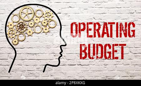 Business concept. On documents with diagrams there are dollars, a pen and yellow stickers with the inscription - Operating budget. Stock Photo