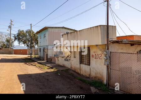 Ensenada, Baja California, Mexico - Side street in a poorer district Stock Photo