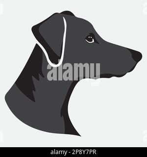 Vector illustration of the head animal dog f service cap Stock Vector ...