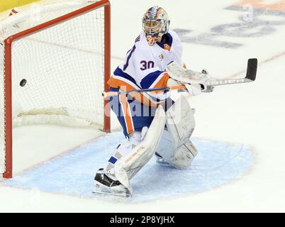 Pittsburgh, United States. 09th Mar, 2023. New York Islanders goaltender Ilya Sorokin (30) reacts as Pittsburgh Penguins defenseman Brian Dumoulin shot finds the goal during the second period at PPG Paints Arena in Pittsburgh on Thursday, March 9, 2023. Photo by Archie Carpenter/UPI Credit: UPI/Alamy Live News Stock Photo