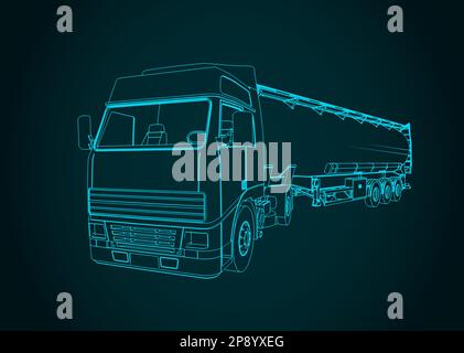 Stylized vector illustration of silo truck Stock Vector