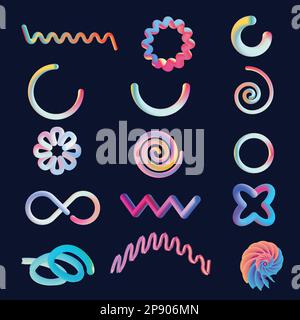 Abstract 3D gradient elements graphic. Stock Vector