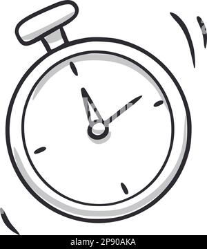 Doodle Stopwatch sketch. Vector hand drawn icon of Stopwatch. Isolated ...