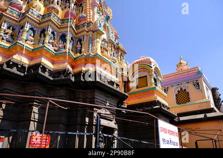 19 February 2023, Shikhar Shingnapur temple an ancient Shiva temple about 45 kms from Satara, Maharashtra, India. Stock Photo