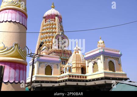 19 February 2023, Shikhar Shingnapur temple an ancient Shiva temple about 45 kms from Satara, Maharashtra, India. Stock Photo