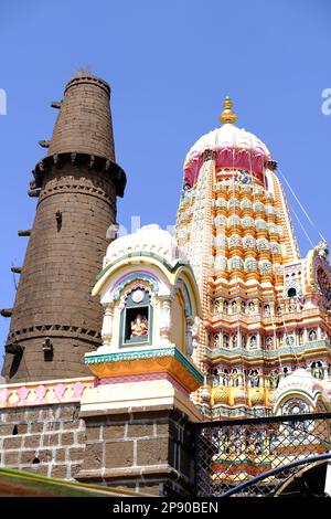 19 February 2023, Shikhar Shingnapur temple an ancient Shiva temple about 45 kms from Satara, Maharashtra, India. Stock Photo