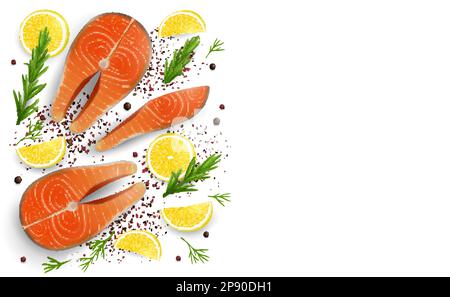Salmon red fish, vector realistic isolated illustration Stock Vector ...