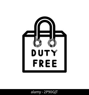 Duty free outline icon. Simple linear element illustration. Isolated line Duty free icon on white background. Thin stroke sign can be used for web, mo Stock Vector