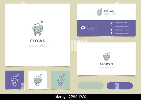 Clown logo design with editable slogan. Branding book and business card template. Stock Vector