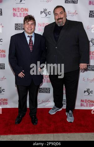 Los Angeles, CA March 9, 2023, Matt and Gunner Grisat attend 'Neon Bleed' Los Angeles Premiere at Lumiere Music Hall, Los Angeles, CA March 9, 2023 Stock Photo