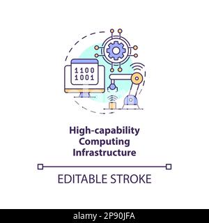 High capability computing infrastructure concept icon Stock Vector