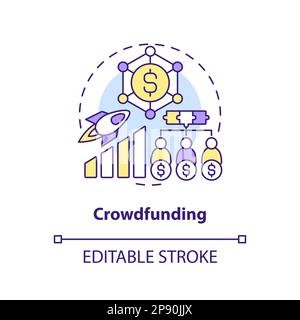 Crowdfunding concept icon Stock Vector