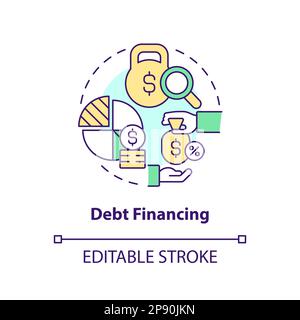 Debt financing concept icon Stock Vector