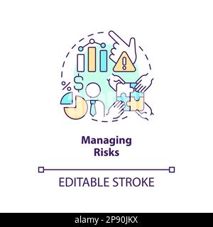 Managing risks concept icon Stock Vector