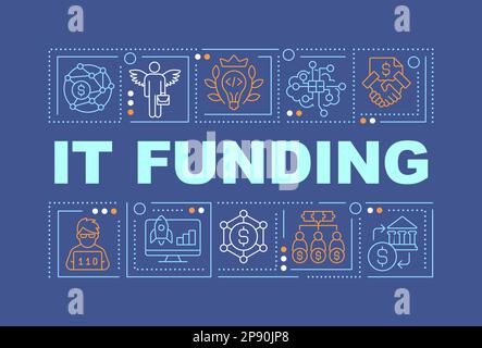 IT funding word concepts dark blue banner Stock Vector