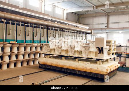 Ceramic products in the workshop Stock Photo