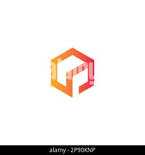 P Hexagon Logo Design. Box Logo Icon Stock Vector