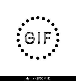 Gif circle icon symbol vector isolated on white background Stock Vector