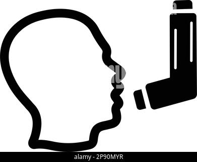 Asthma, breathing, inhaler icon. Use for commercial, print media, web or any type of design projects. Stock Vector