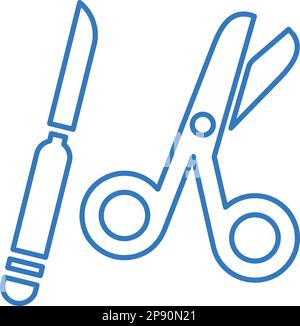 Bandage Scissors and knife icon. Beautiful design and fully editable vector for commercial, print media, web or any type of design projects. Stock Vector