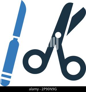 Bandage Scissors and knife icon. Beautiful design and fully editable vector for commercial, print media, web or any type of design projects. Stock Vector