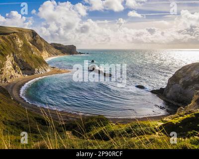 St.Oswald's Bay and Dungy Head on the Jurassic Coast in Dorset. Stock Photo