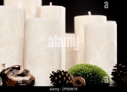 Blue and white granulated wax crystals to create candles by pouring in bowl  and inserting wick. Handmade sand candle in white ceramic bowl on white  Stock Photo - Alamy