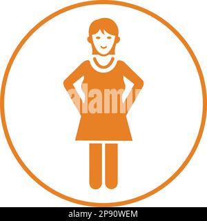 Women full body, Girl avatar icon, vector graphics for various use. Stock Vector