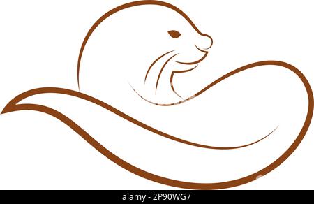 Otter icon logo design illustration Stock Vector