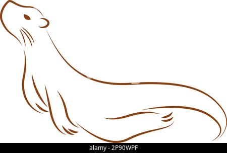 Otter icon logo design illustration Stock Vector