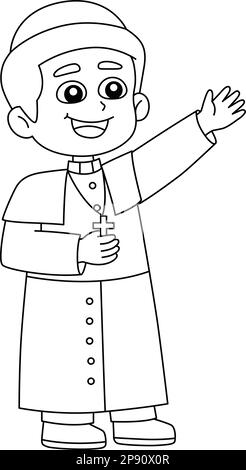 Christian Priest Coloring Page Illustration Stock Vector Image & Art ...
