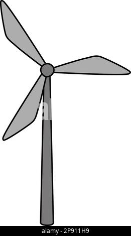 Windmill Cartoon Colored Clipart Illustration Stock Vector