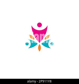 Health People Logo Design. Community Logo. People Abstract Success Stock Vector