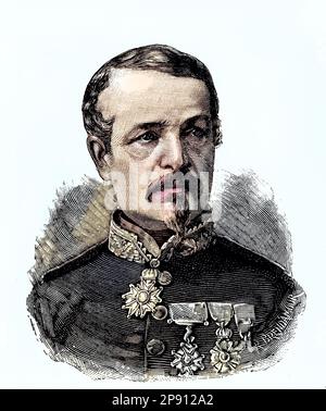 Militärpersonen Frankreichs im Deutsch-Französischen Krieg 1870 - 1871, Charles Auguste Frossard, 26. April 1807 - 25. August 1875, war ein französischer General, Historisch, digital restaurierte Reproduktion von einer Vorlage aus dem 19. Jahrhundert Stock Photo