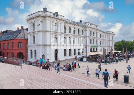 Oslo, Norway - June 26 2019: Oslo Central Station (Norwegian: Oslo sentralstasjon, abbreviated Oslo S) is the main railway station in Oslo, and the la Stock Photo