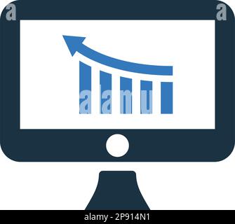 SEO monitoring icon. Simple vector illustration isolated on a white background Stock Vector