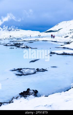Landscape around Iceland's famous Blue Lagoon and near the Svartsengi geothermal energy plant. Stock Photo