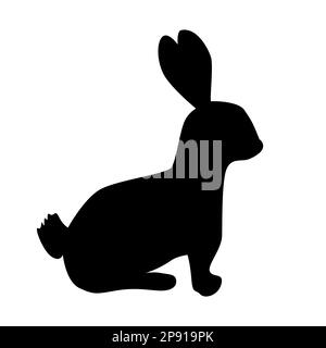 silhouette rabbit isolated flat illustration  Stock Vector