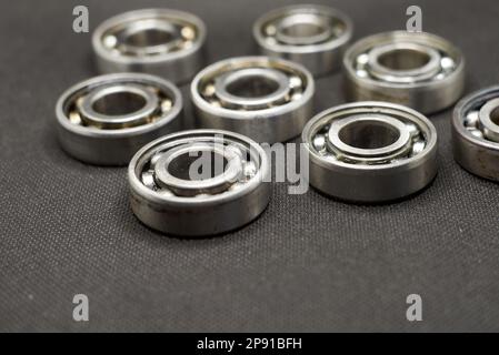 Photo of bearings on a gray background. Selective focus Stock Photo