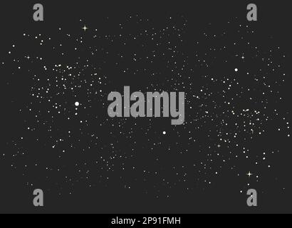 Sky of stars, deep space stellar sky, cosmos or starry heaven, vector Stock Vector