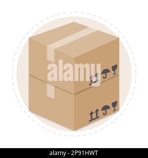 Closed delivery boxes on top of each other. Isolated objects. Vector illustration Stock Vector