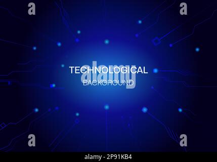 Concept of quantum computer technology, internet, technological science background Stock Vector