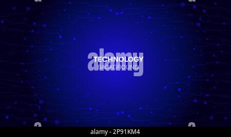 Concept of quantum computer technology, internet, technological science background Stock Vector