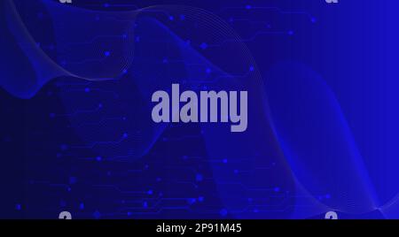 Concept of quantum computer technology, internet, technological science background Stock Vector